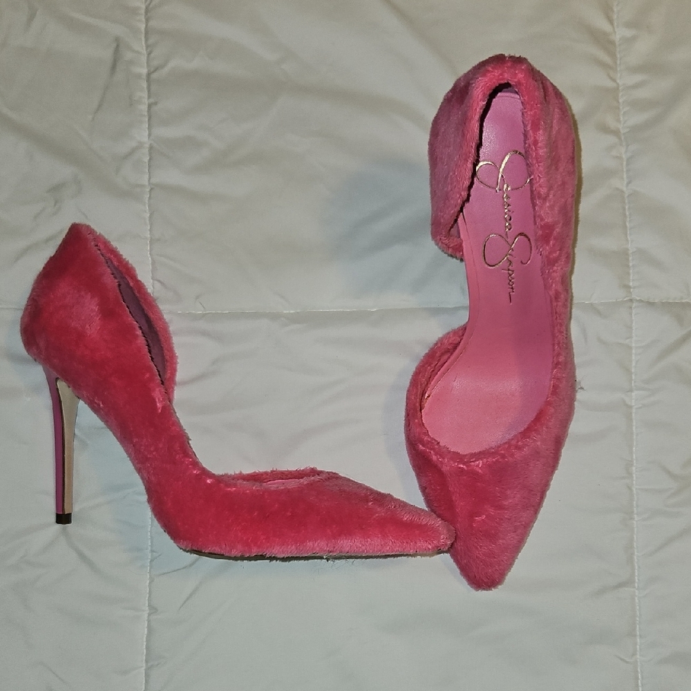 Fuzzy Pink Stiletto Heels